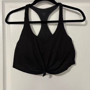 Alo Ribbed Knot Crop Top